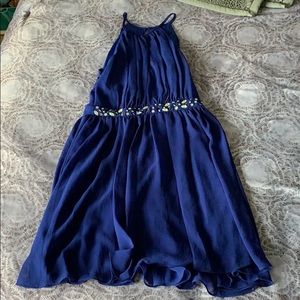 Halter top royal blue dress